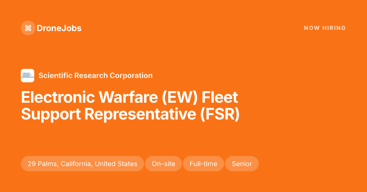 Uav Electronics Electronic Warfare (EW) Fleet Support… · 29 Palms · Scientific Research ...